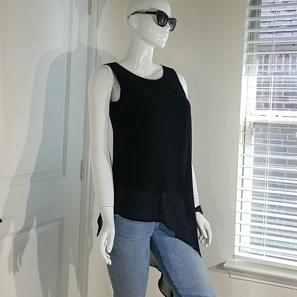 Saks Fifth Avenue Sleeveless Sheer Top - Picture 6 of 13
